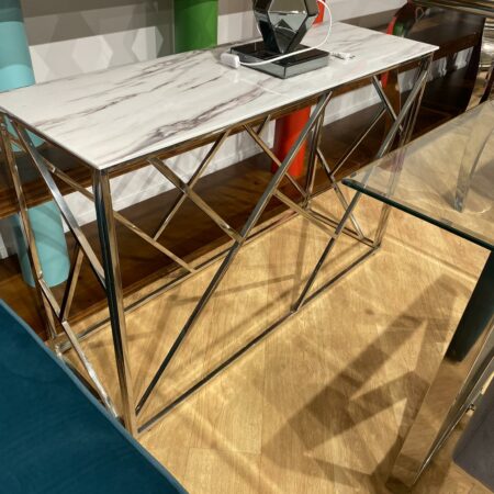 Console design en verre effets marbre