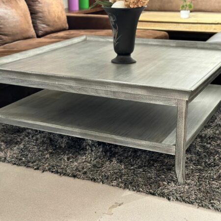 Table de salon en bois laqué en argent - Berit