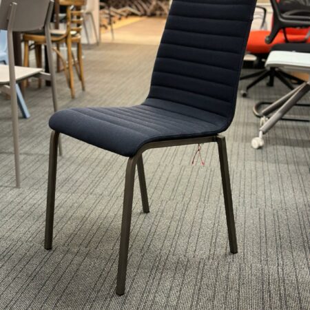 Chaise dossier haut bleu marine