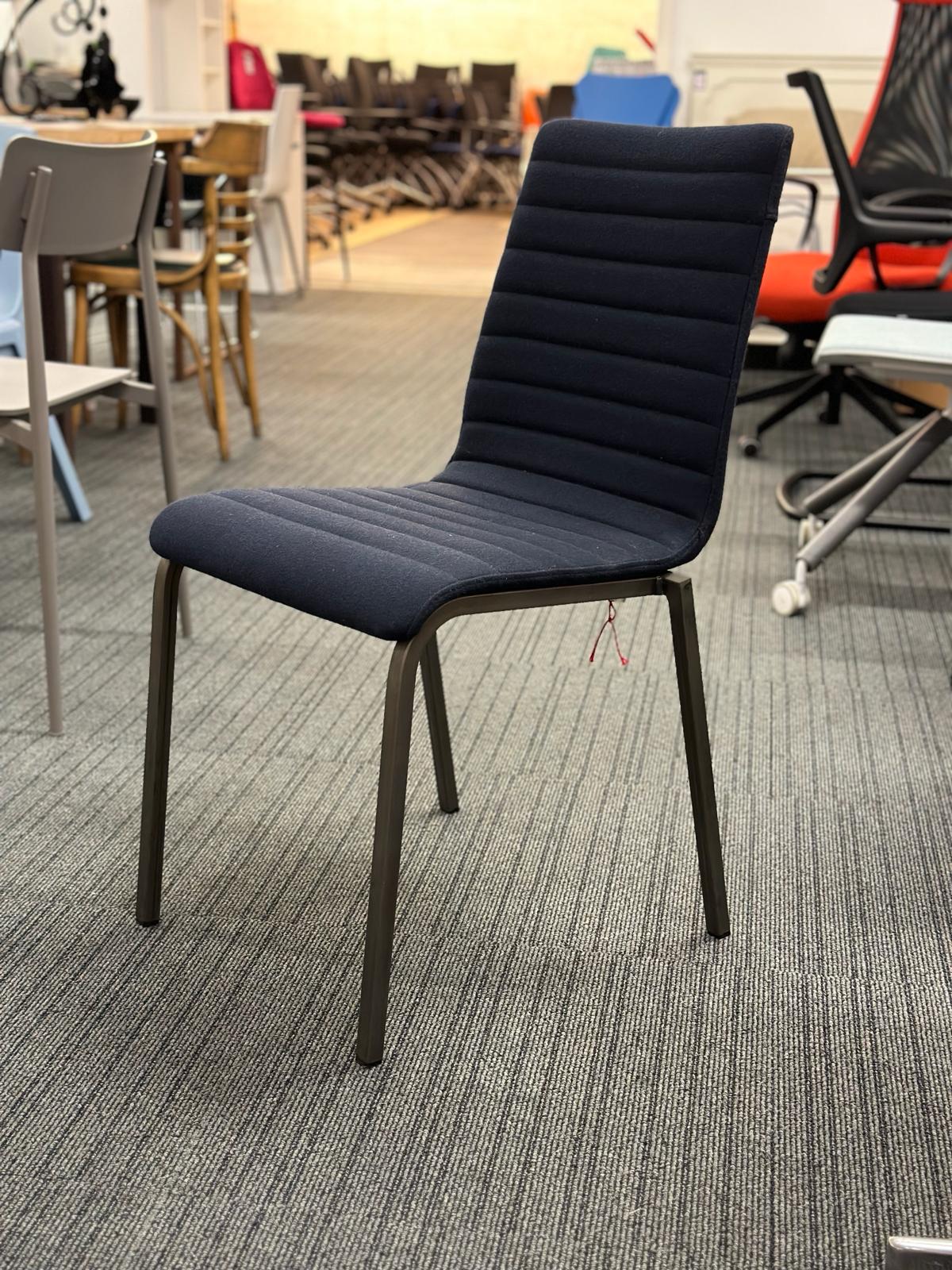 Chaise dossier haut bleu marine