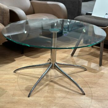 Table de salon design en verre ronde