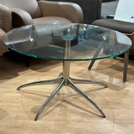 Table de salon design en verre ronde