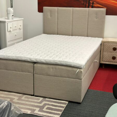 Lit Boxspring 140x200 avec espace de rangement