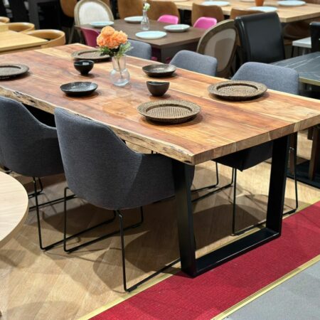 Table à manger tronc d'arbre bois massif