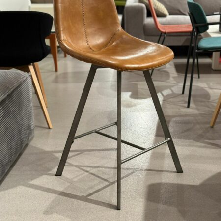 Tabourets style industriel en cuir (12 pièces disponibles)