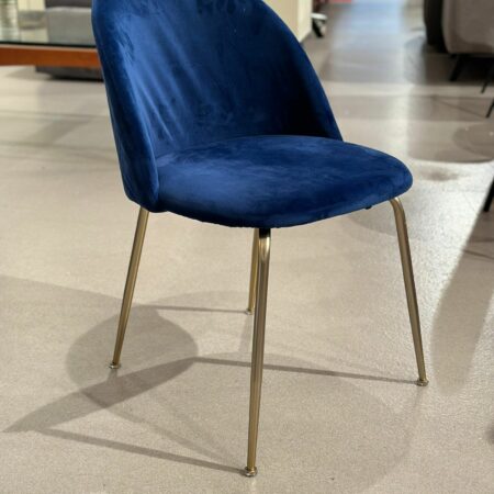 4x Chaises salle à manger en velours bleu