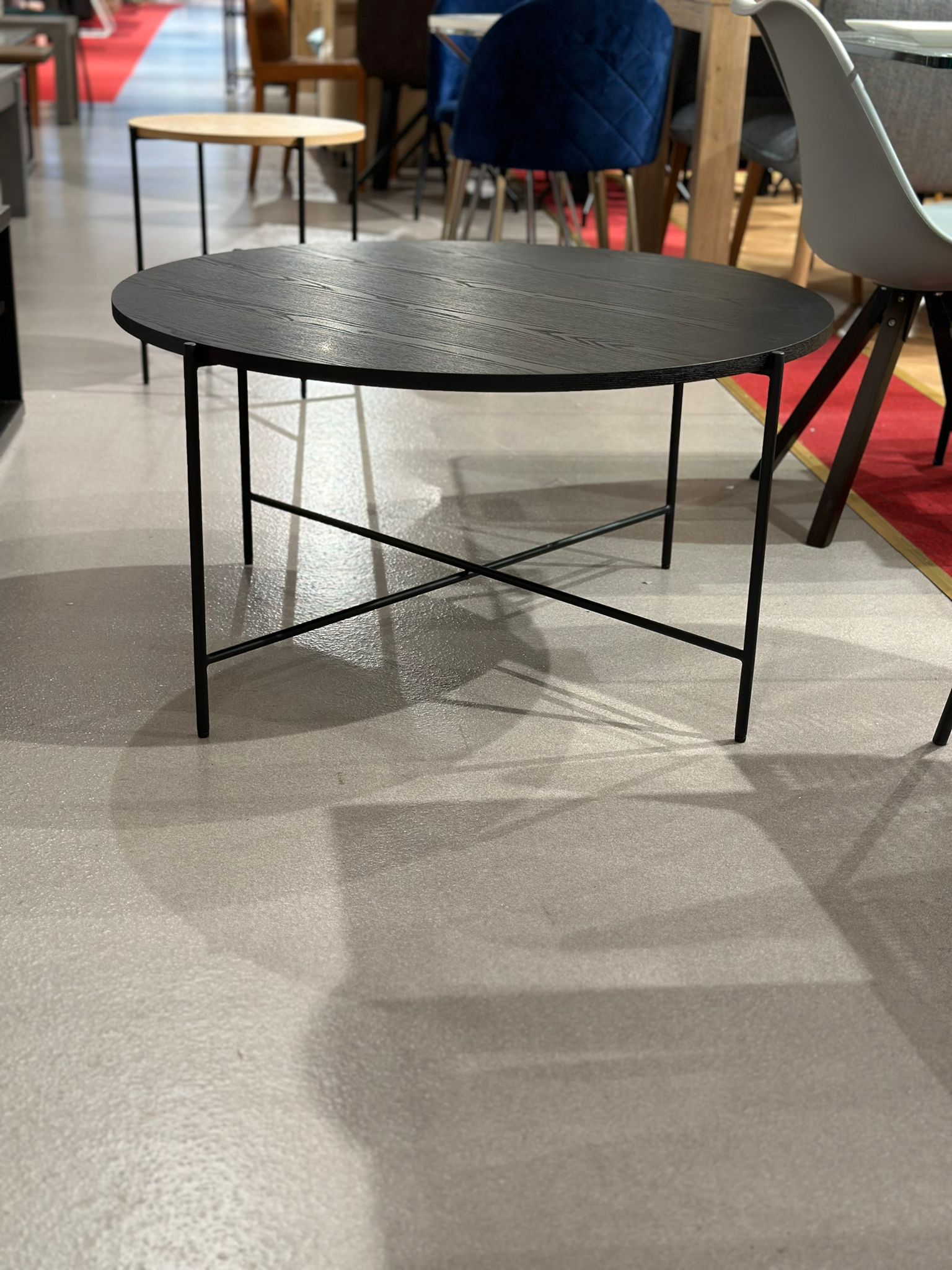 Set table de salon noir ronde gigognes - Image 5