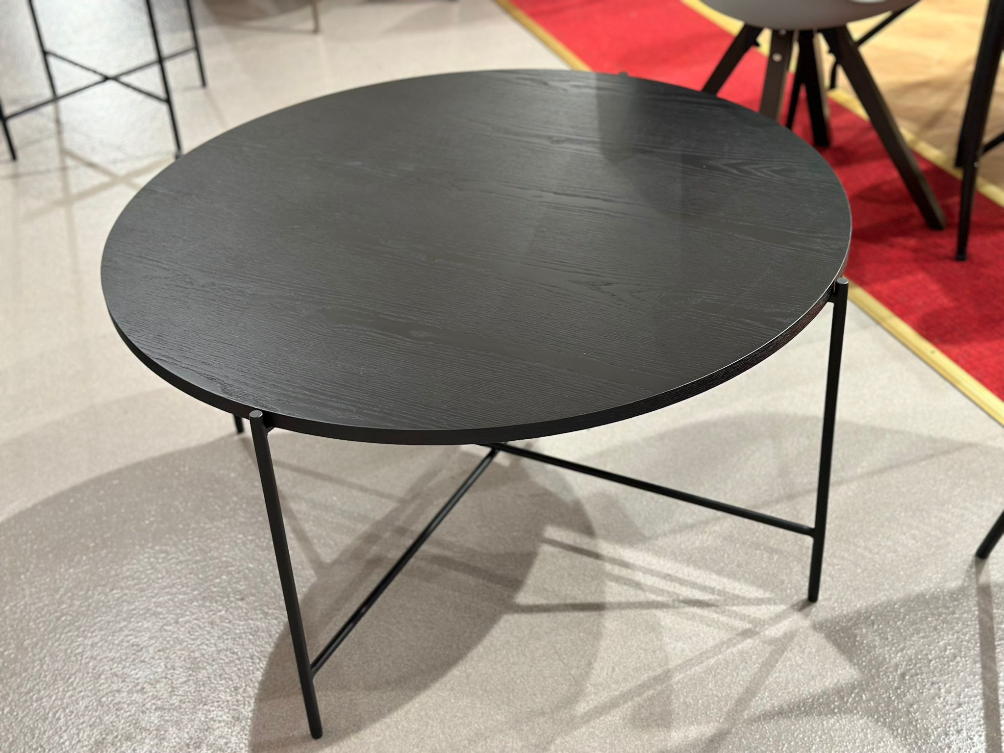 Set table de salon noir ronde gigognes - Image 4