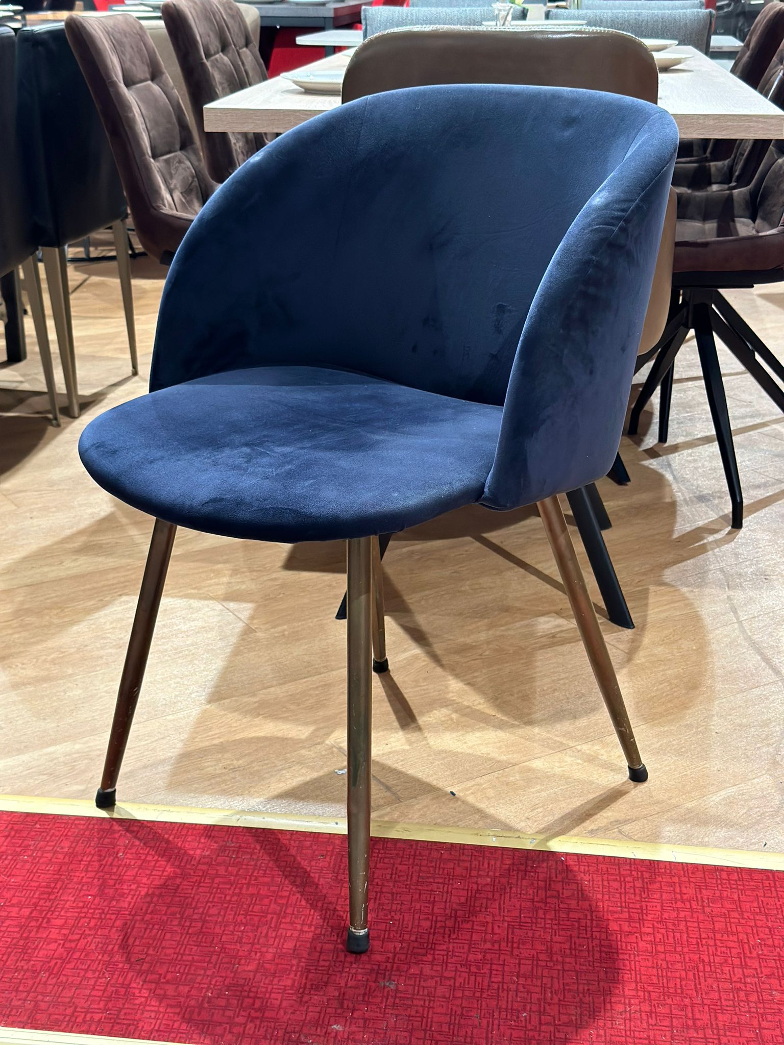 Chaise/Fauteuil en velours - Bleu (4 pièces disponible)