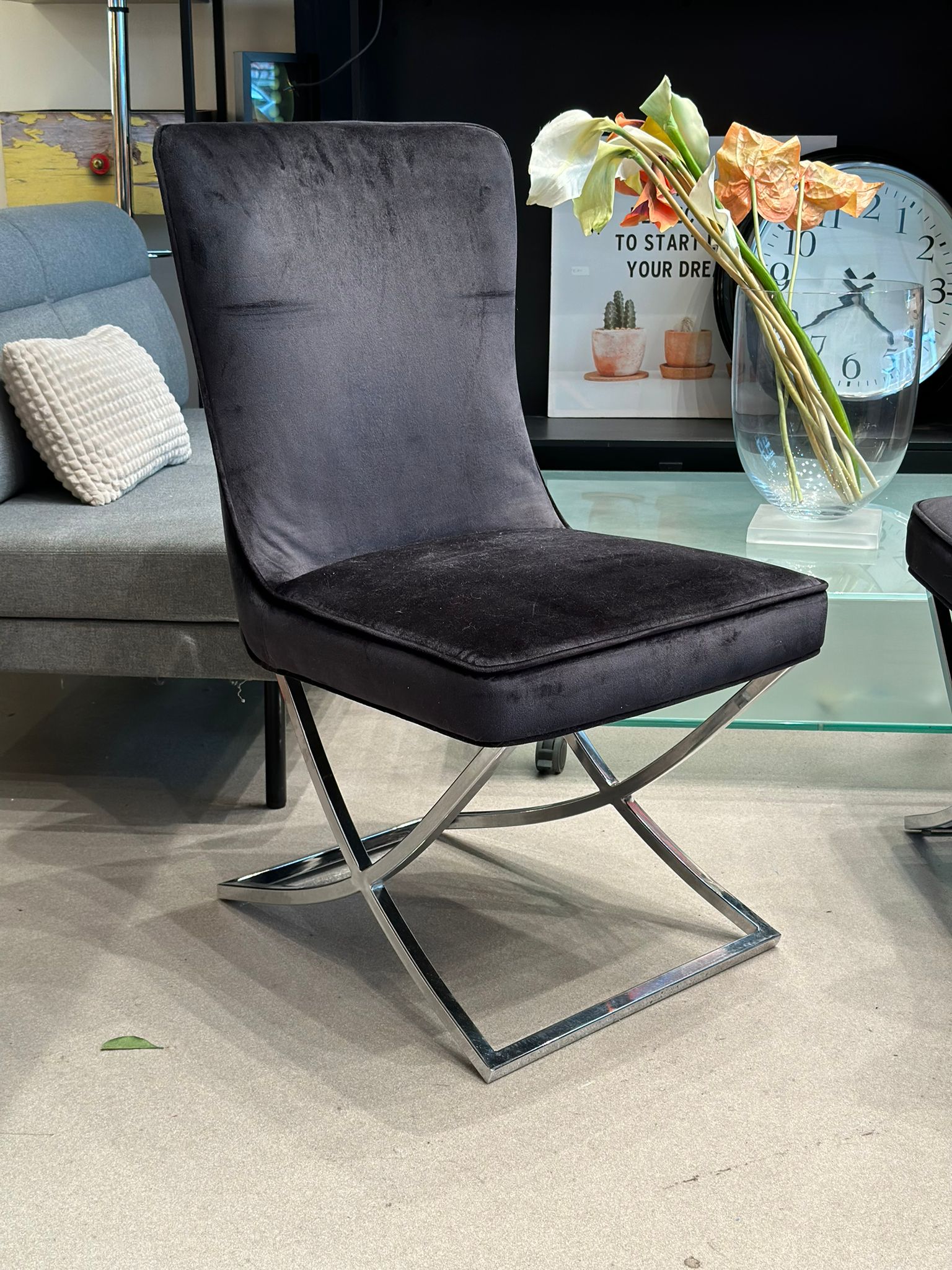 4x Chaises capitonnée noir - Image 3